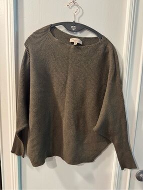 Philosophy Olive Ribbed Crewneck Sweater